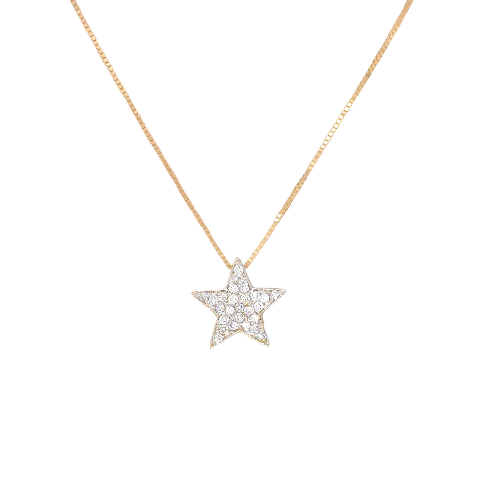 14kt Yellow Gold 0.19ct Diamond Star Pendant