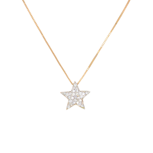 14kt Yellow Gold 0.19ct Diamond Star Pendant