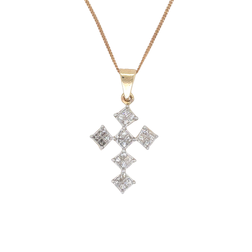 10/14kt Yellow Gold 0.35ct Diamond Cross Pendant