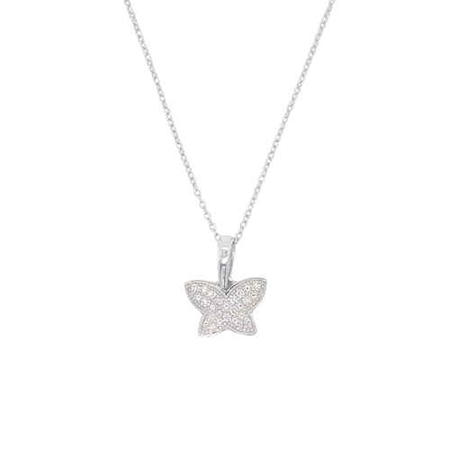10kt White Gold 0.05ct Diamond Butterfly Pendant