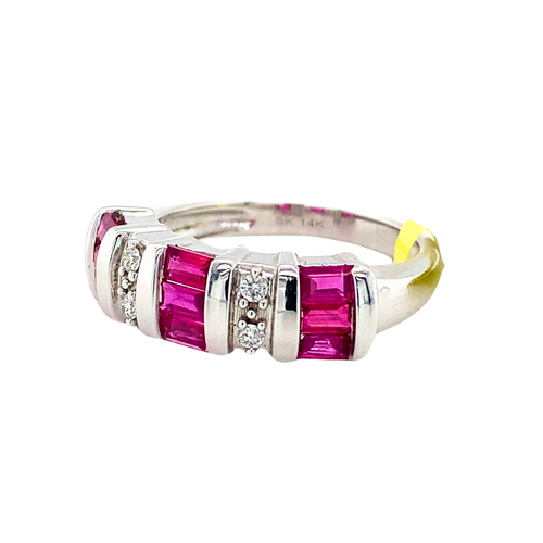 14KW Ruby and Diamond Band