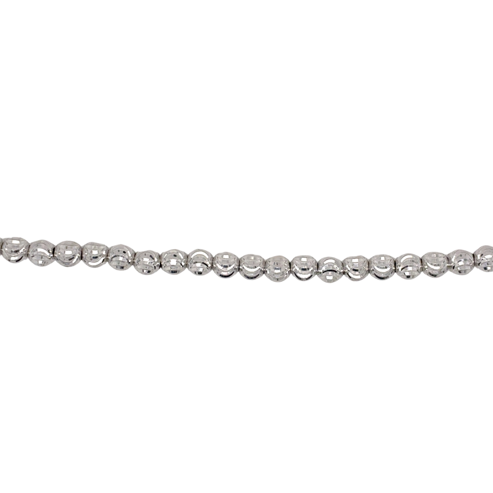 10kt White Gold 18" Bead 4mm Chain