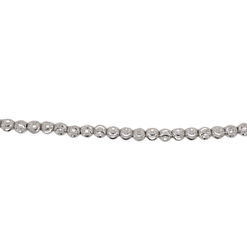 10kt White Gold 18" Bead 4mm Chain