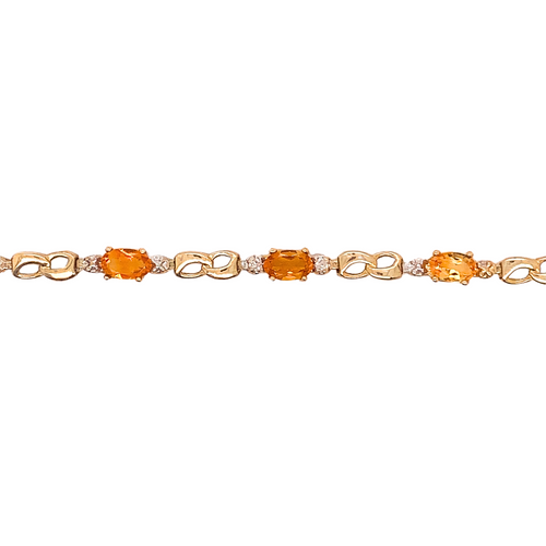 10kt Yellow Gold Citrine + Diamond Bracelet