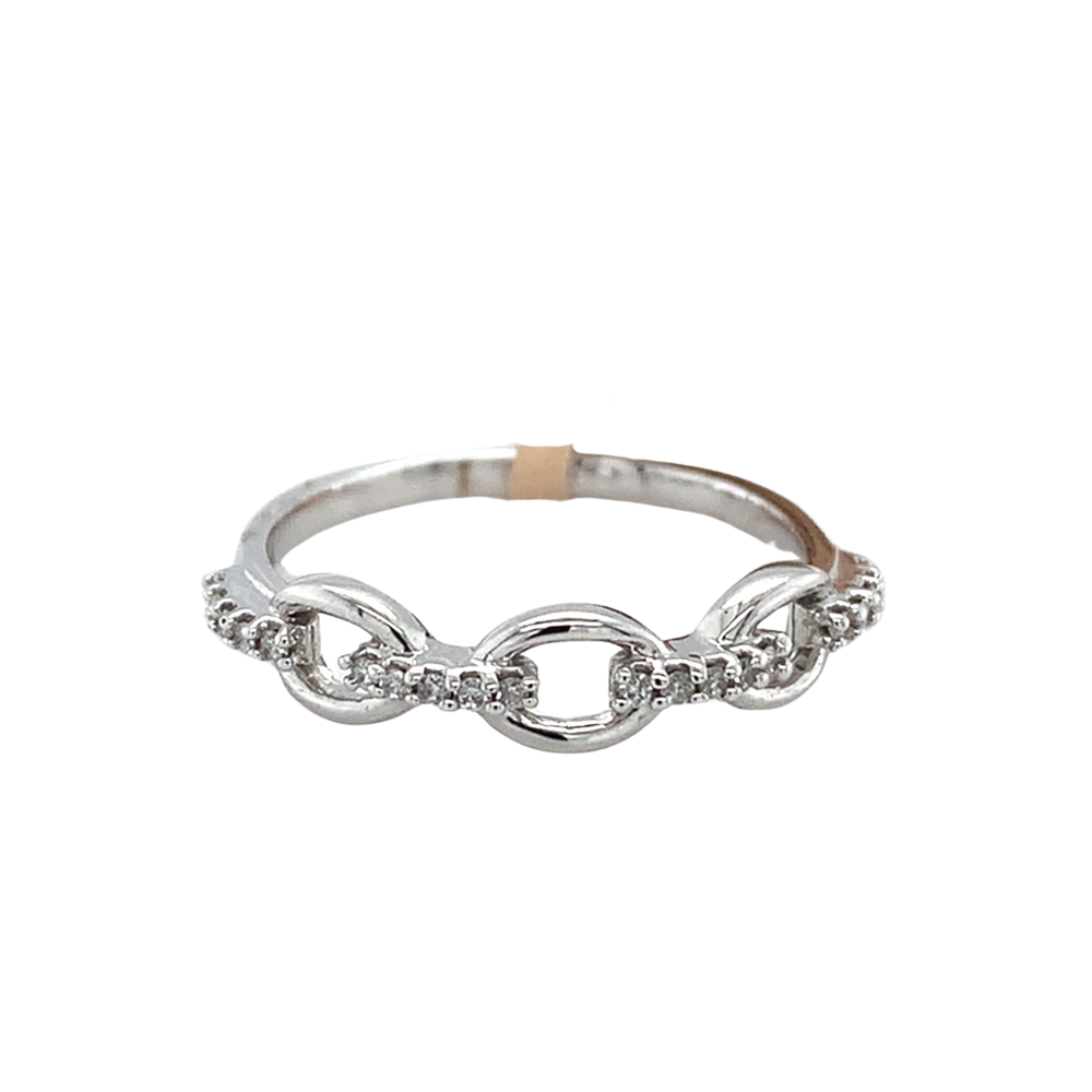 10k White Gold 0.10tw Diamond Band