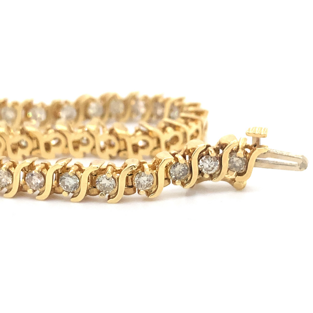 14kt Yellow Gold Natural Diamond 4.00TW Tennis Bracelet