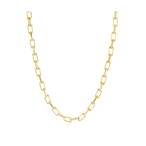 Italgem Stainless Steel Gold Plated Rectangle Link Chain