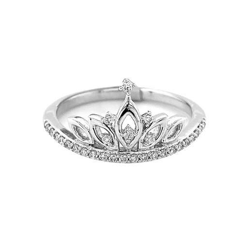 10kt White Gold and .16tw Diamond Tiara Ring