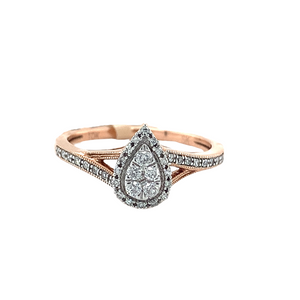 10kt Rose Gold Pear Shape Diamond Ring