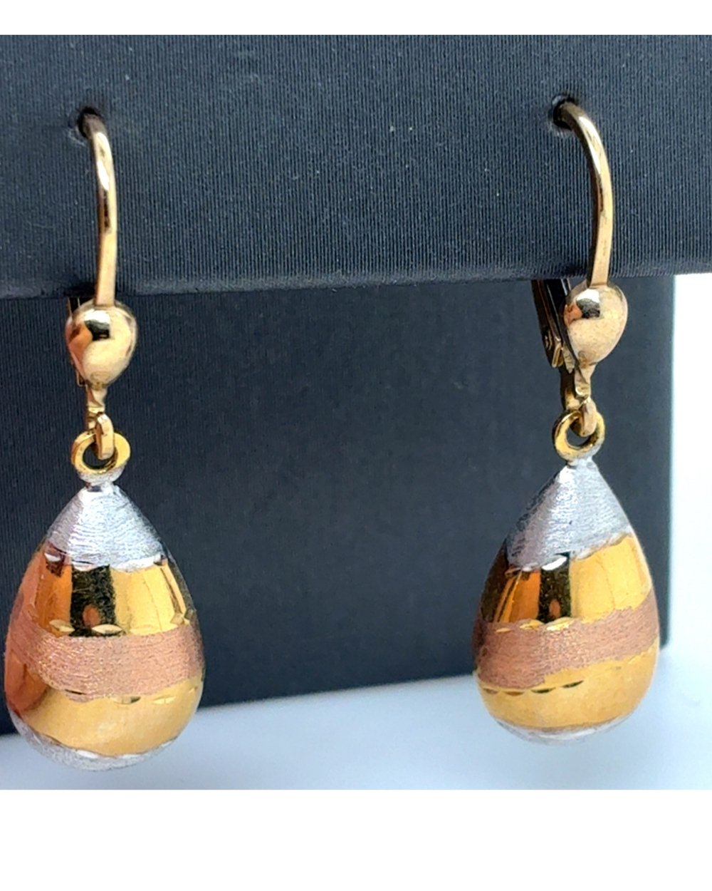 10kt Tri Gold Hoop Earrings