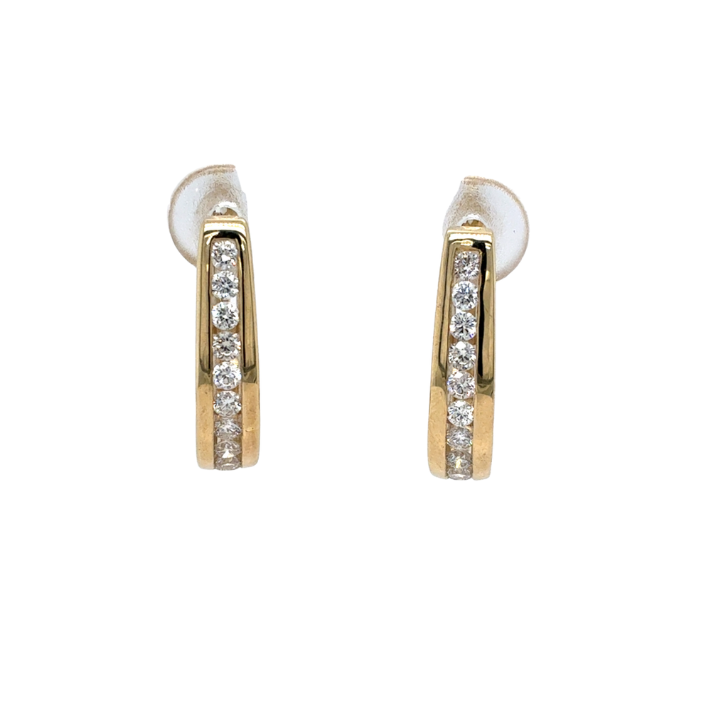 10kt Yellow Gold Diamond Hoop .50ct Earrings