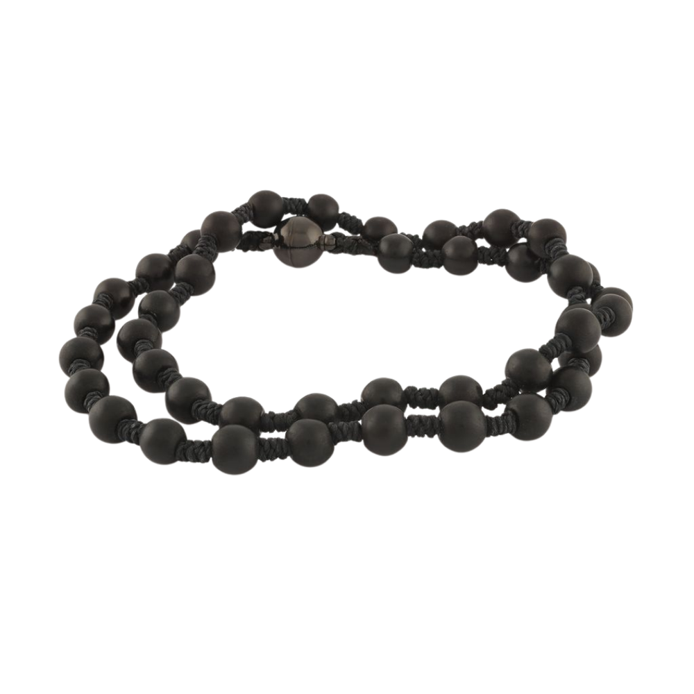 Italgem Stainless Steel Black Double Wrap Bracelet