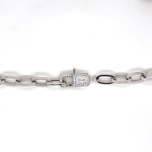 10kt White Gold 17" Paperclip 5mm Chain
