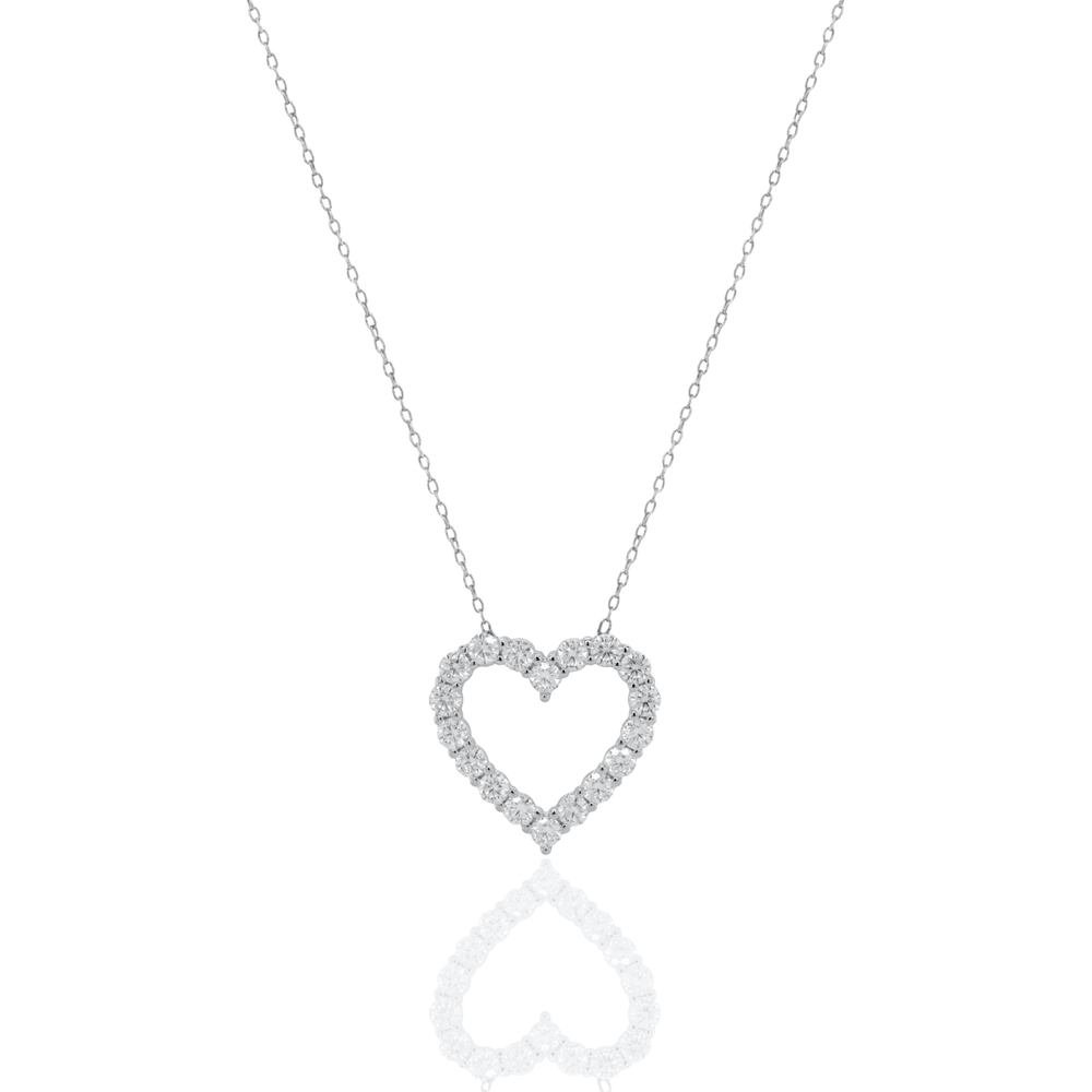 Sterling Silver 1ct TW Lab Grown Heart Pendant Necklace - Special Price