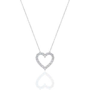Sterling Silver 1ct TW Lab Grown Heart Pendant Necklace - Special Price