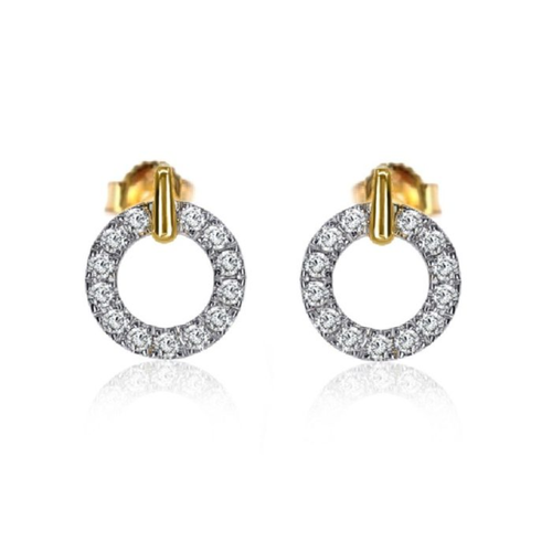 Gold Vermeil Sterling Silver .32TW Lab Grown Round Brilliant Stud Earrings