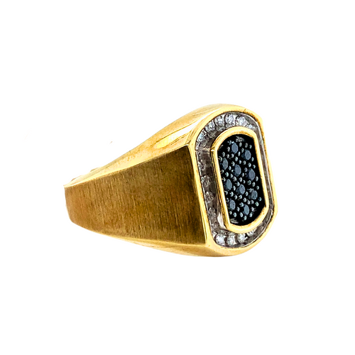 10kt Yellow Gold Black/White Diamond Ring