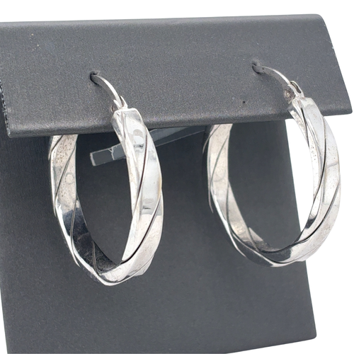 10kt White Gold Hoops