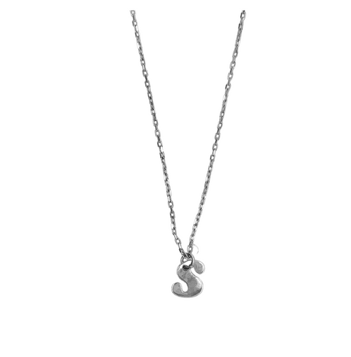 10kt White Gold Initial Necklace