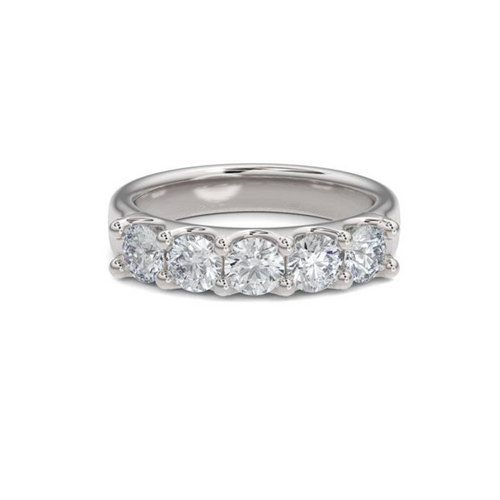 14KT White Gold 1.25ct Lab Diamond Half Eternity Band