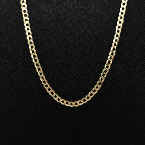 Concave Curb Chain - 3mm - 10kt Yellow Gold