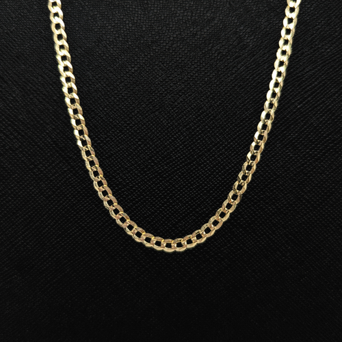 Concave Curb Chain - 3mm - 10kt Yellow Gold