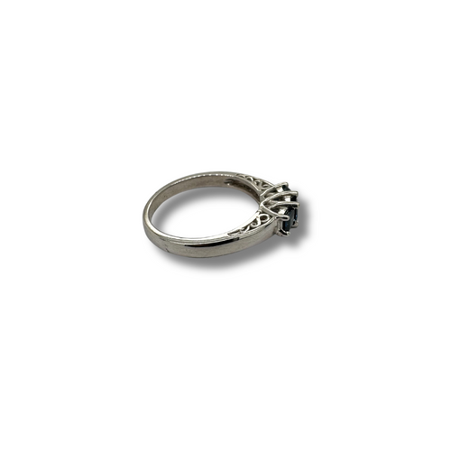 14KW 2 Stone Blue Sapphire Ring