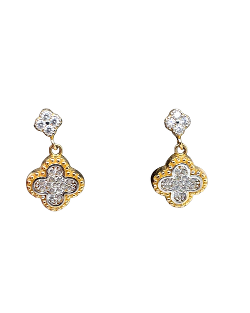 10kt White/Yellow Gold Fancy Earrings