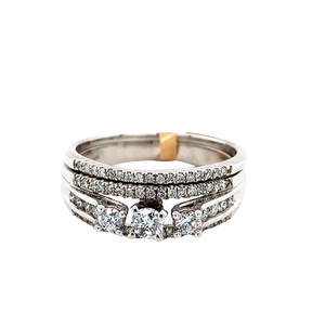 14kt White Gold Diamond Ring set