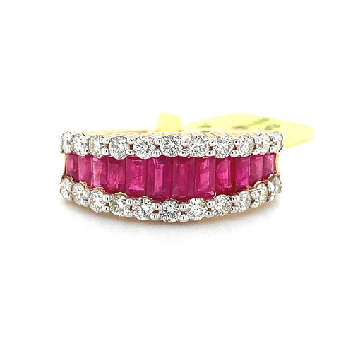 14KY Ruby and Diamond Band