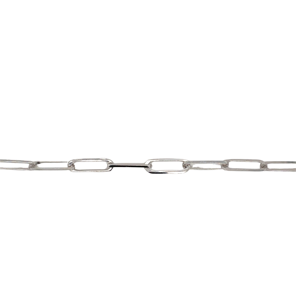 10kt White Gold 20" Paperclip 3mm Chain