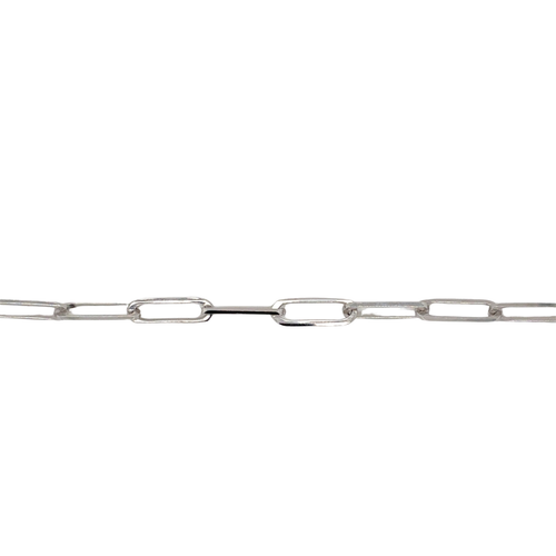 10kt White Gold 20" Paperclip 3mm Chain