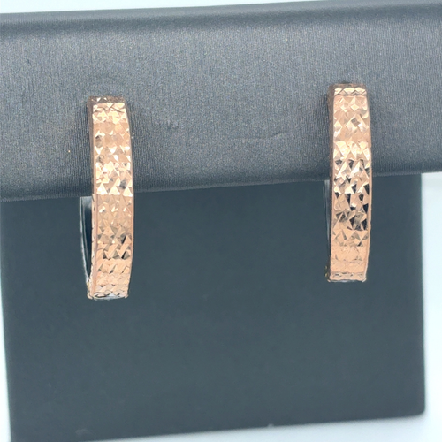10kt Yellow Gold Diamond Cut Fancy Huggies Earrings