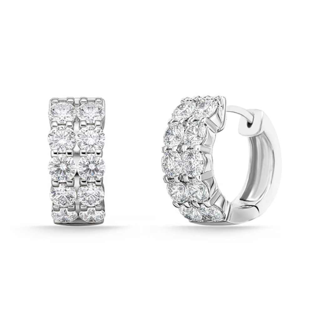 Sterling Silver .40TW Lab Grown Round Brilliant Hoop Earrings