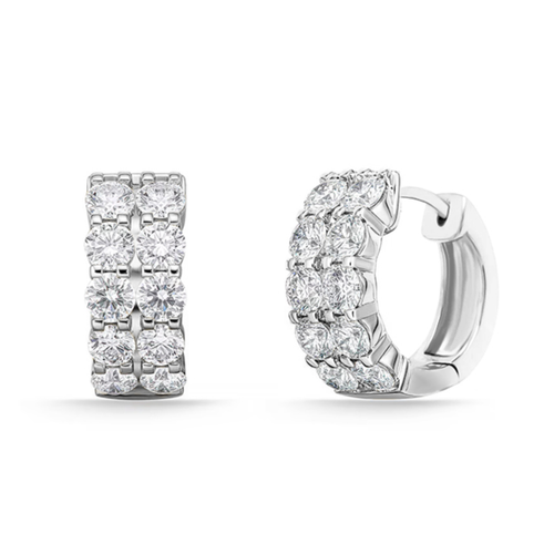 Sterling Silver .40TW Lab Grown Round Brilliant Hoop Earrings
