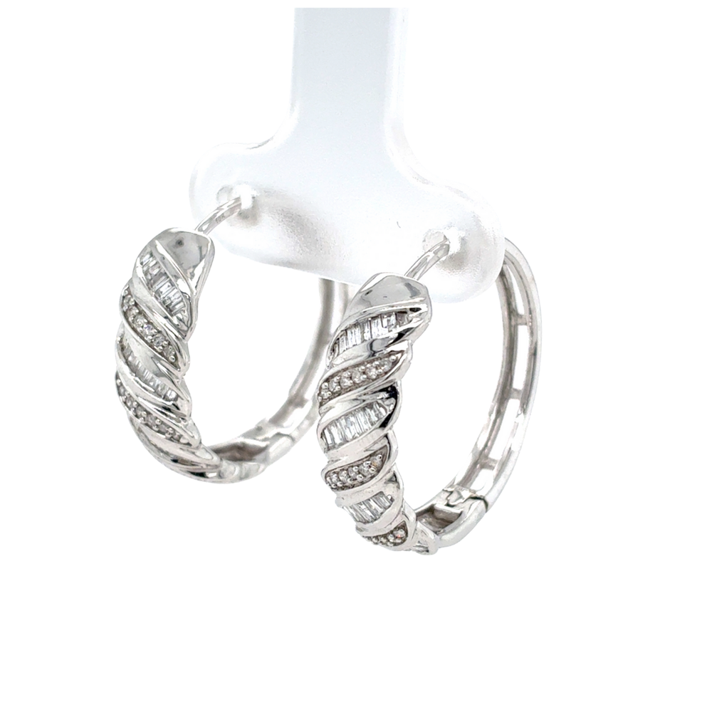 10kt White Gold .50ct Diamond Hoop Earrings