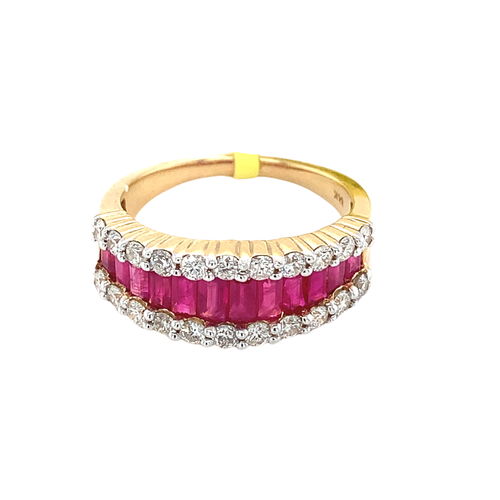 14KY Ruby and Diamond Band