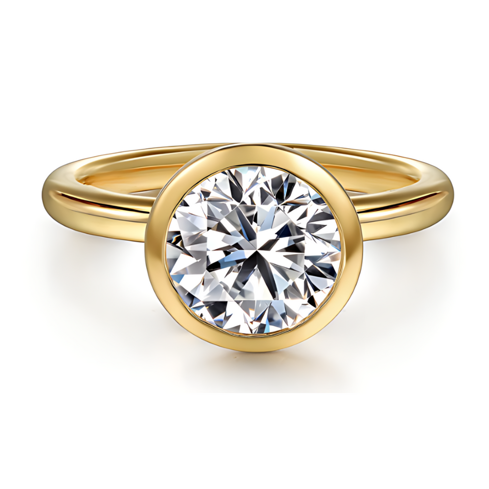 14kt Yellow Gold 0.51ct Bezel-Set Round Lab Grown Diamond Ring