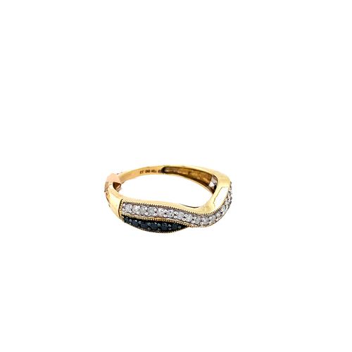 10kt Yellow Gold .33 Blk/Wh tw Diamond Ring