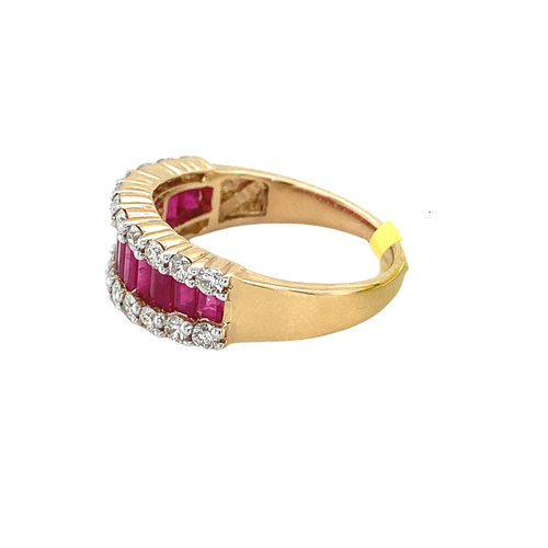14KY Ruby and Diamond Band