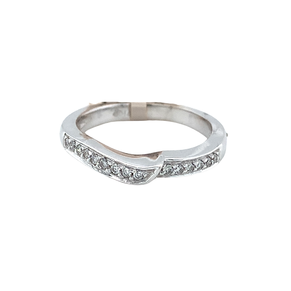 14kt White Gold .15tw Diamond Band