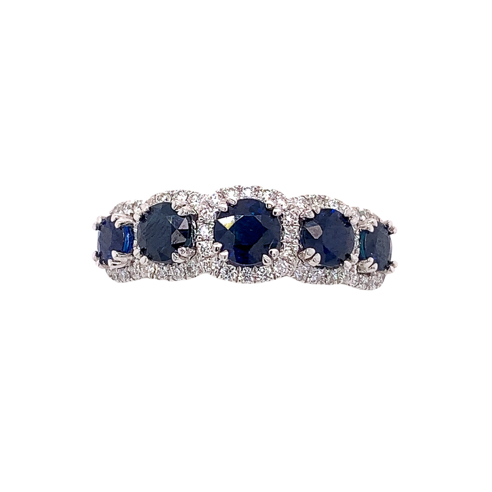 14KW Natural Blue Sapphire and Diamond Ring
