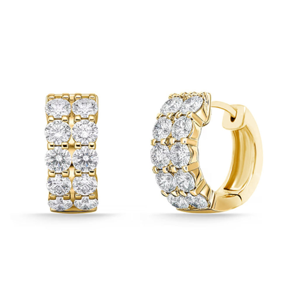 Gold Vermeil Sterling Silver .40TW Lab Grown Round Brilliant Hoop Earrings