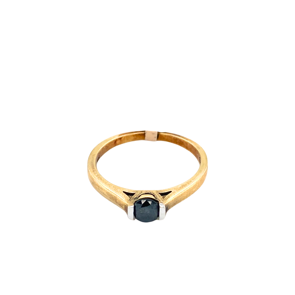 10kt Yellow Gold Black Diamond Ring