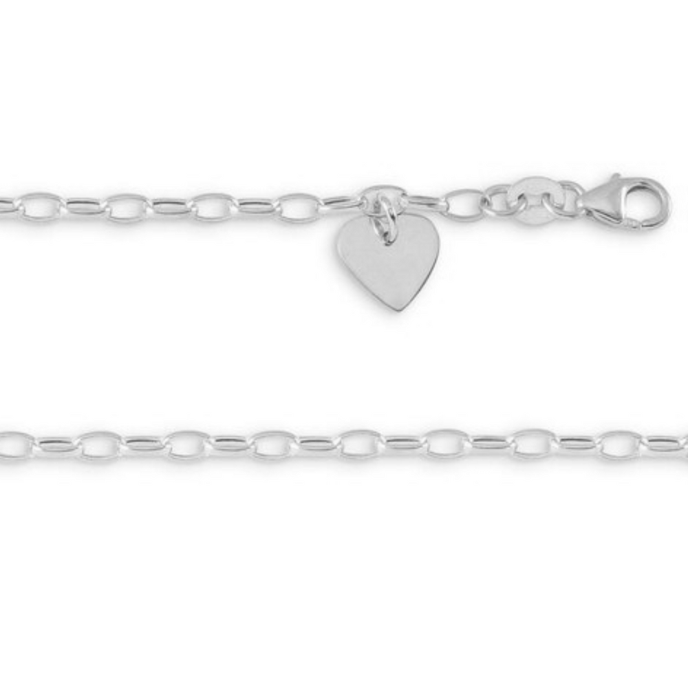 10kt White Gold ID Baby Bracelet with Heart Charm