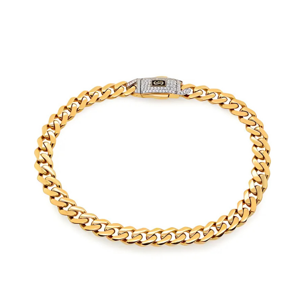 10kt Yellow gold 9.5mm 8.5in Monaco Bracelet