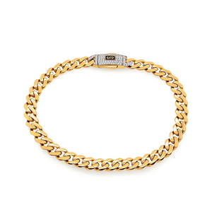 10kt Yellow gold 9.5mm 8.5in Monaco Bracelet
