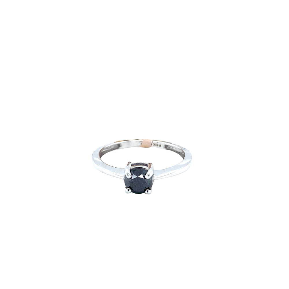 10kt White Gold .76tw Black Diamond Ring