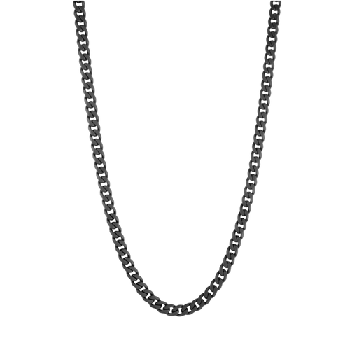 Italgem Stainless Steel Black Curb Necklace