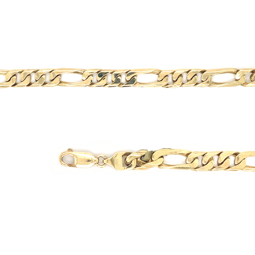 10kt Yellow Gold 7mm 8.25in Figaro Bracelet